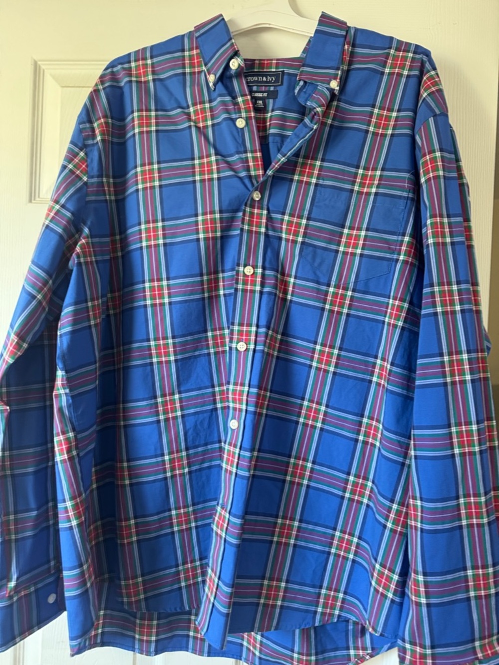 crown & ivy Blue Plaid Button-Down Shirt